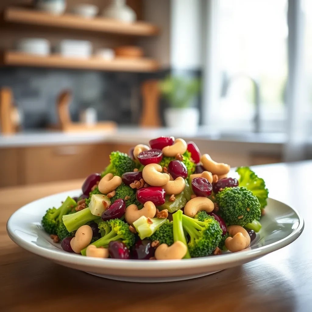 Cranberry Broccoli Salad with Cashews recipe