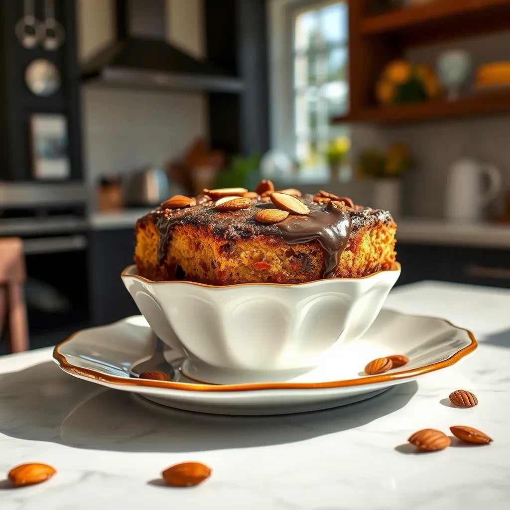 Decadent Chocolate Almond Bread Pudding recipe