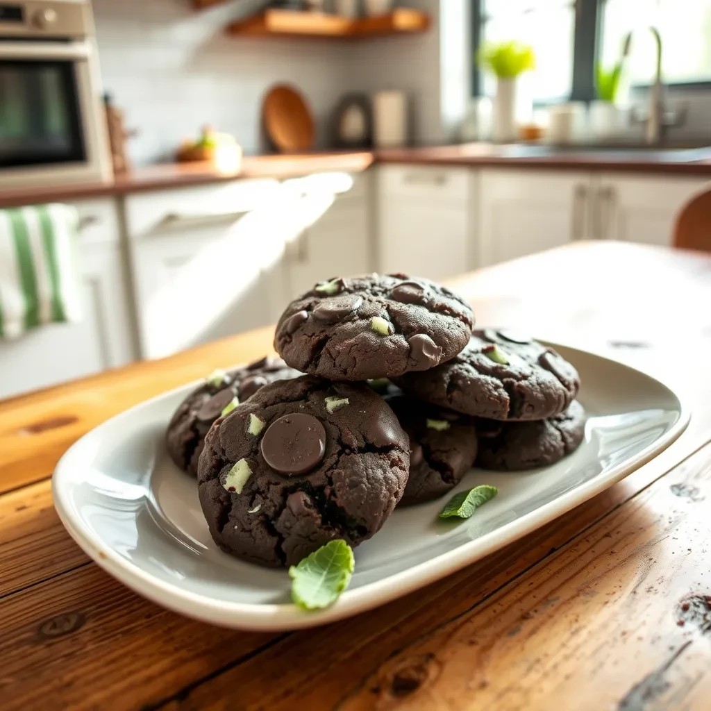 Decadent Double Chocolate Mint Cookies recipe