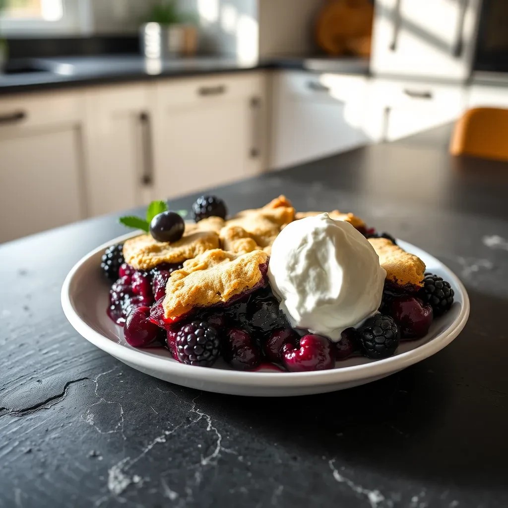 Delicious Blackberry Blueberry Cobbler recipe