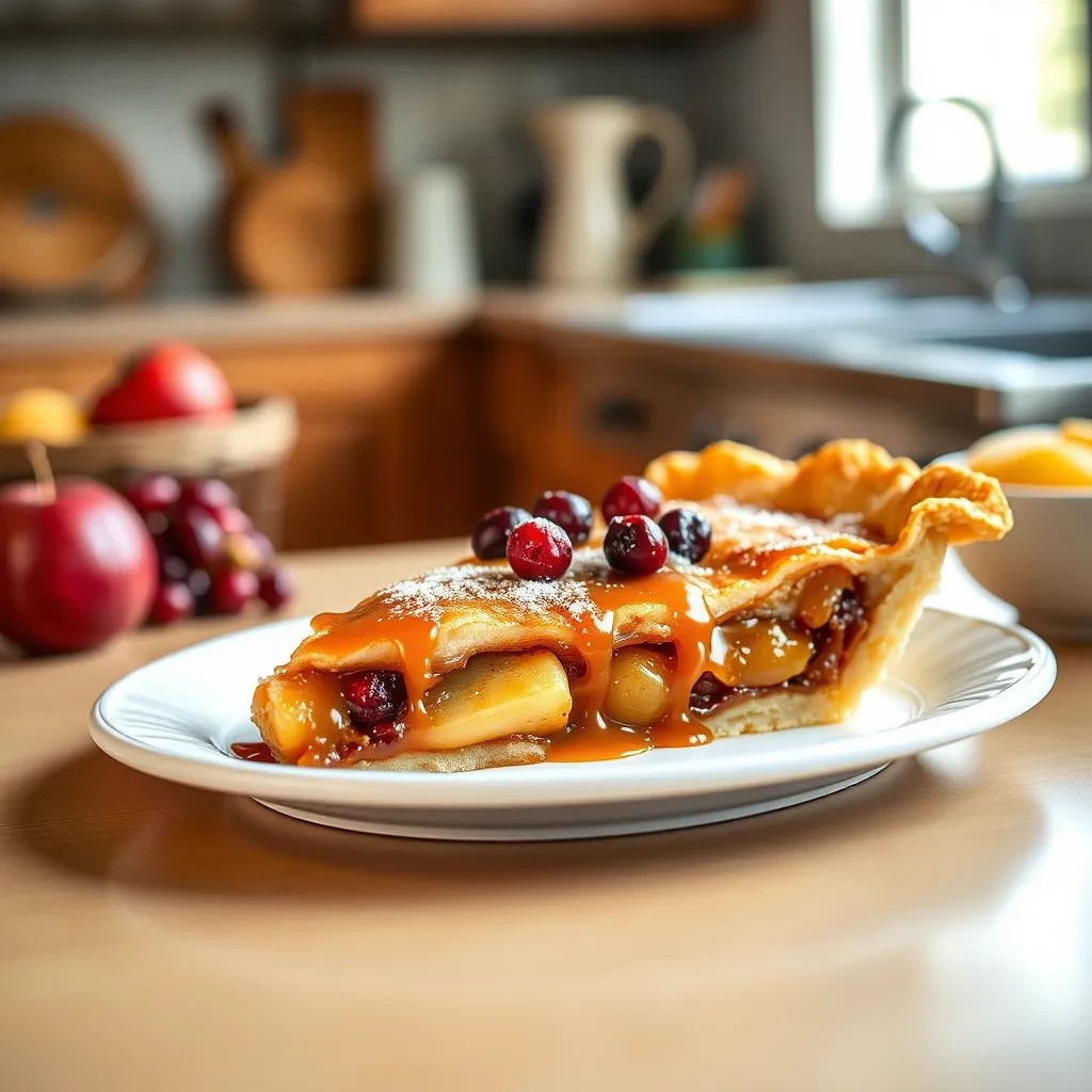 Delicious Caramel Apple Cranberry Pie recipe