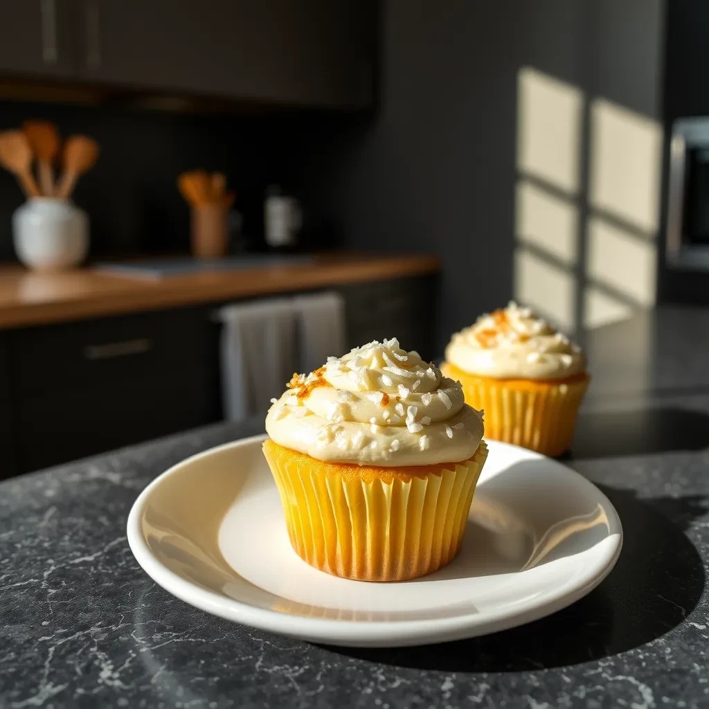 Delicious Coconut Topped Buttery Cupcakes recipe