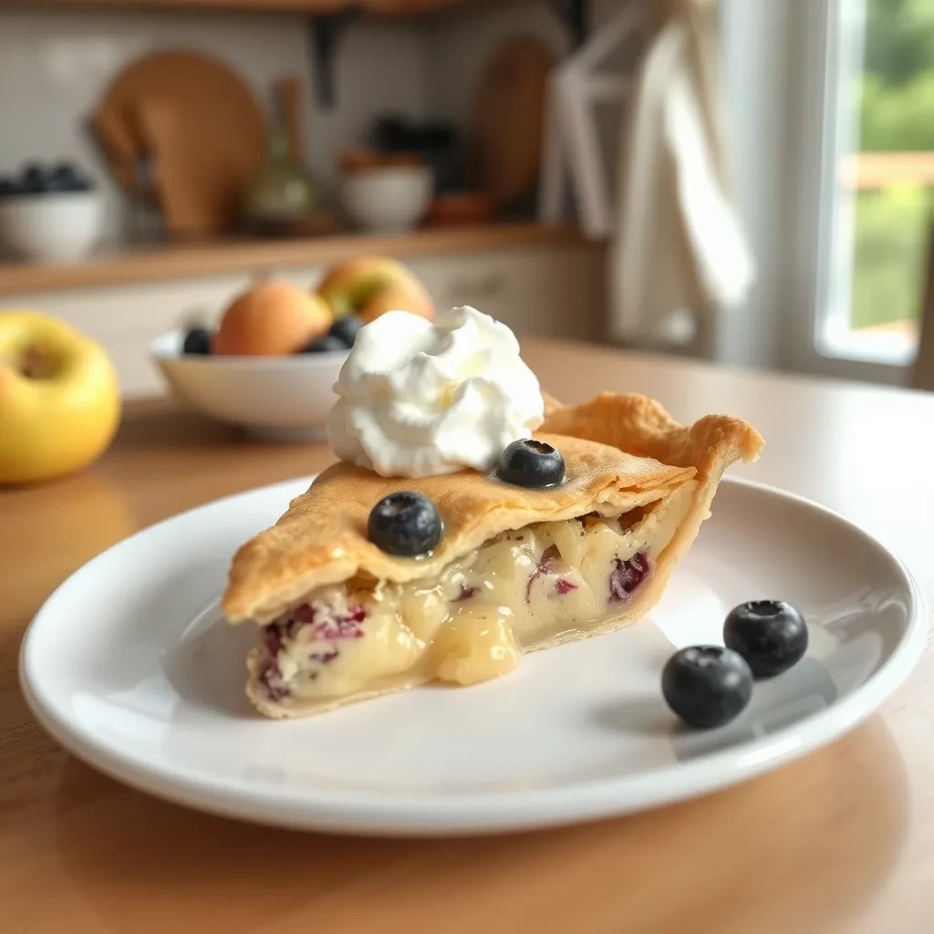 Delicious Creamy Apple Blueberry Pie recipe