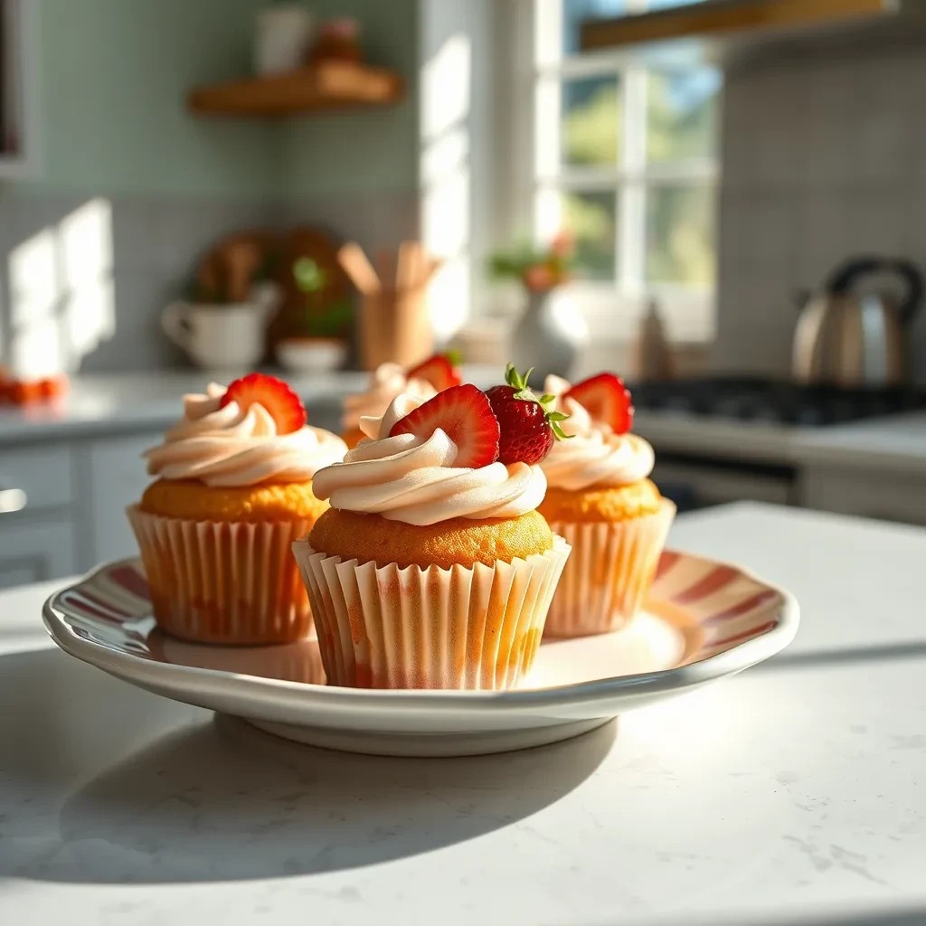 Delicious Honey Strawberry Cupcakes recipe