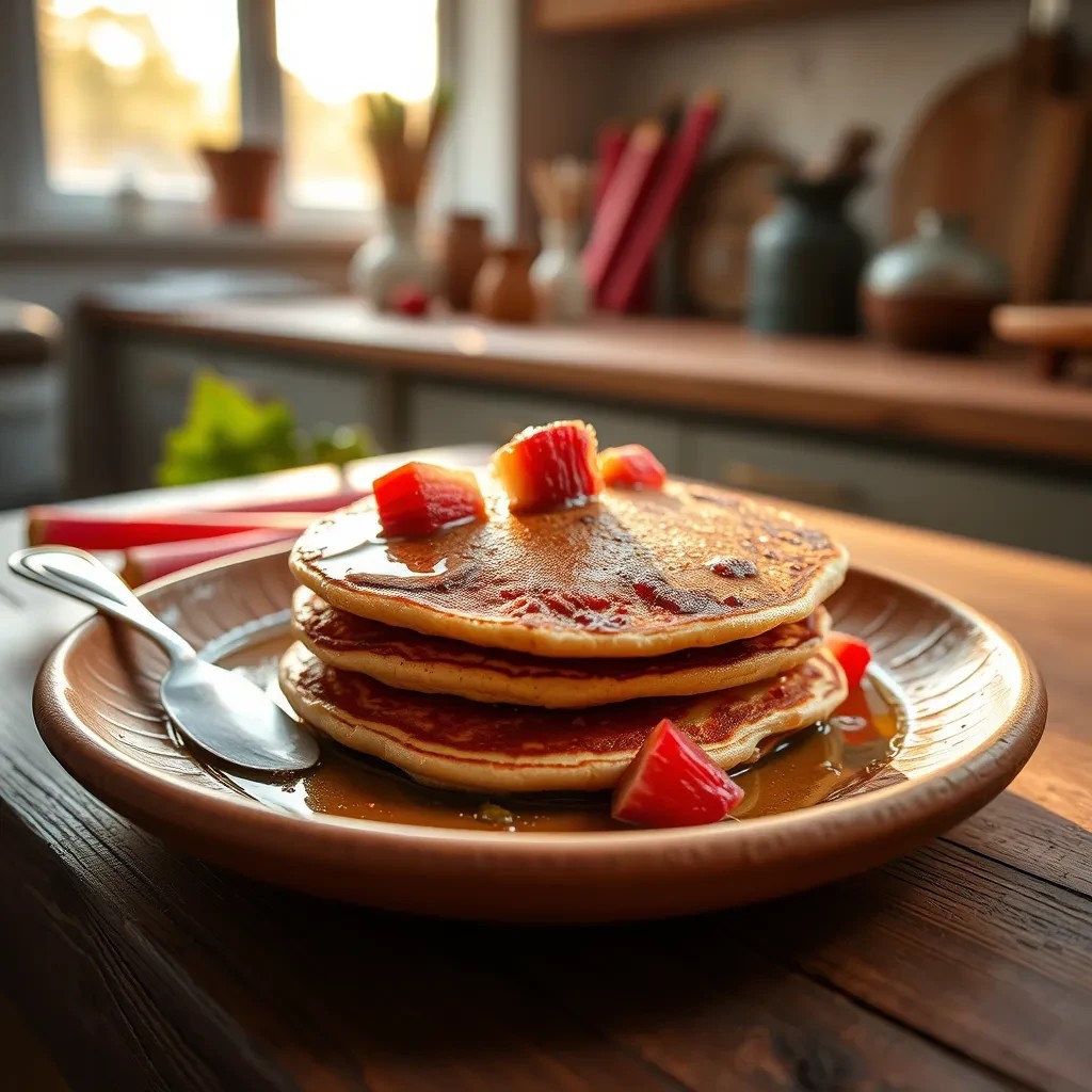 Delicious Rhubarb Pancakes recipe