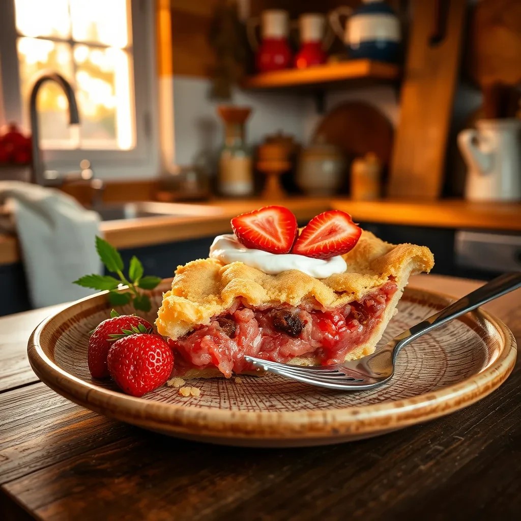 Delicious Strawberry Raisin Rhubarb Pie recipe