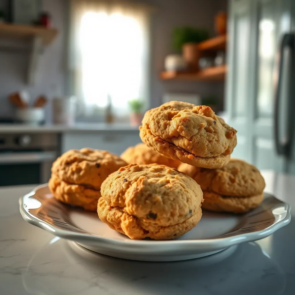 Fluffy Eggless Whole Wheat Biscuits recipe