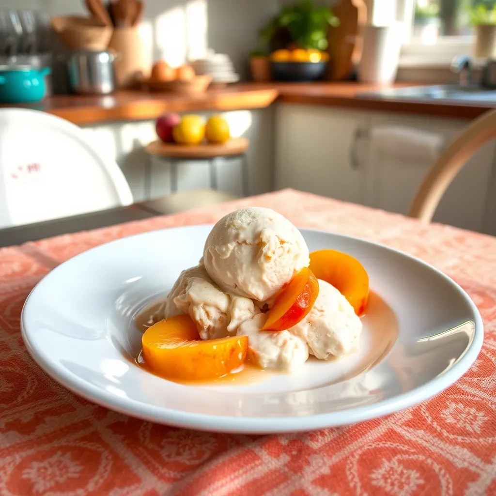 Ginger Peach Ice Cream Delight recipe