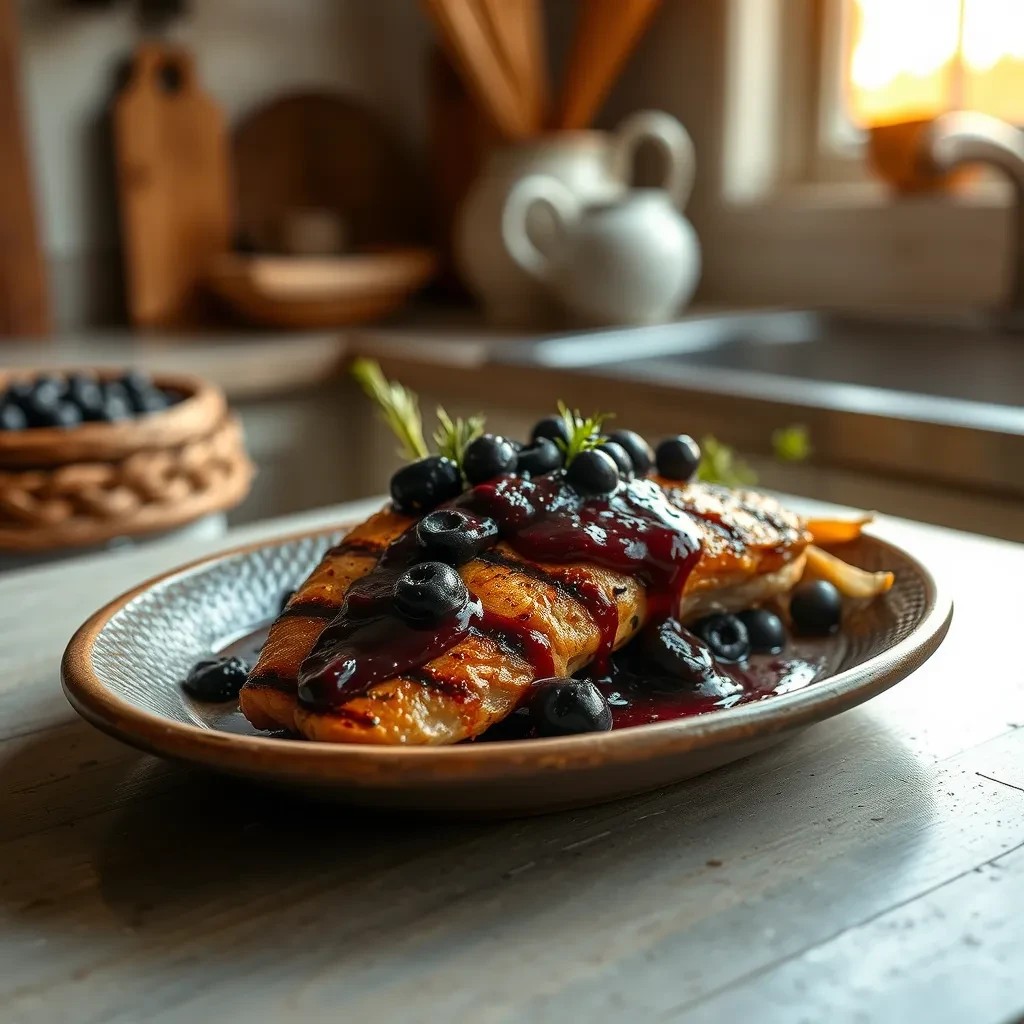 Grilled Chicken with Blueberry Sauce recipe