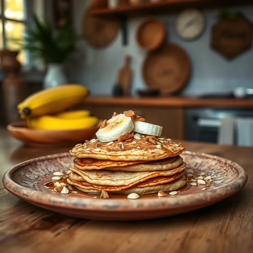 Healthy Banana Almond Pancakes recipe