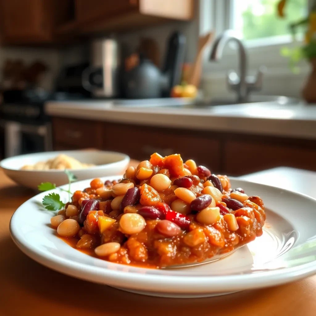 Hearty Vegetarian 3-Bean Chili recipe