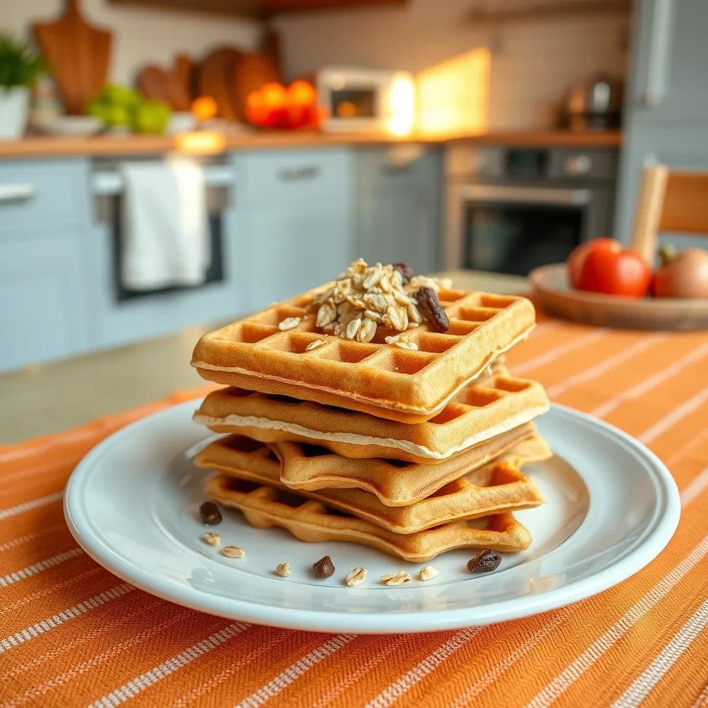 Nutritious Whole Wheat Oat Waffles recipe