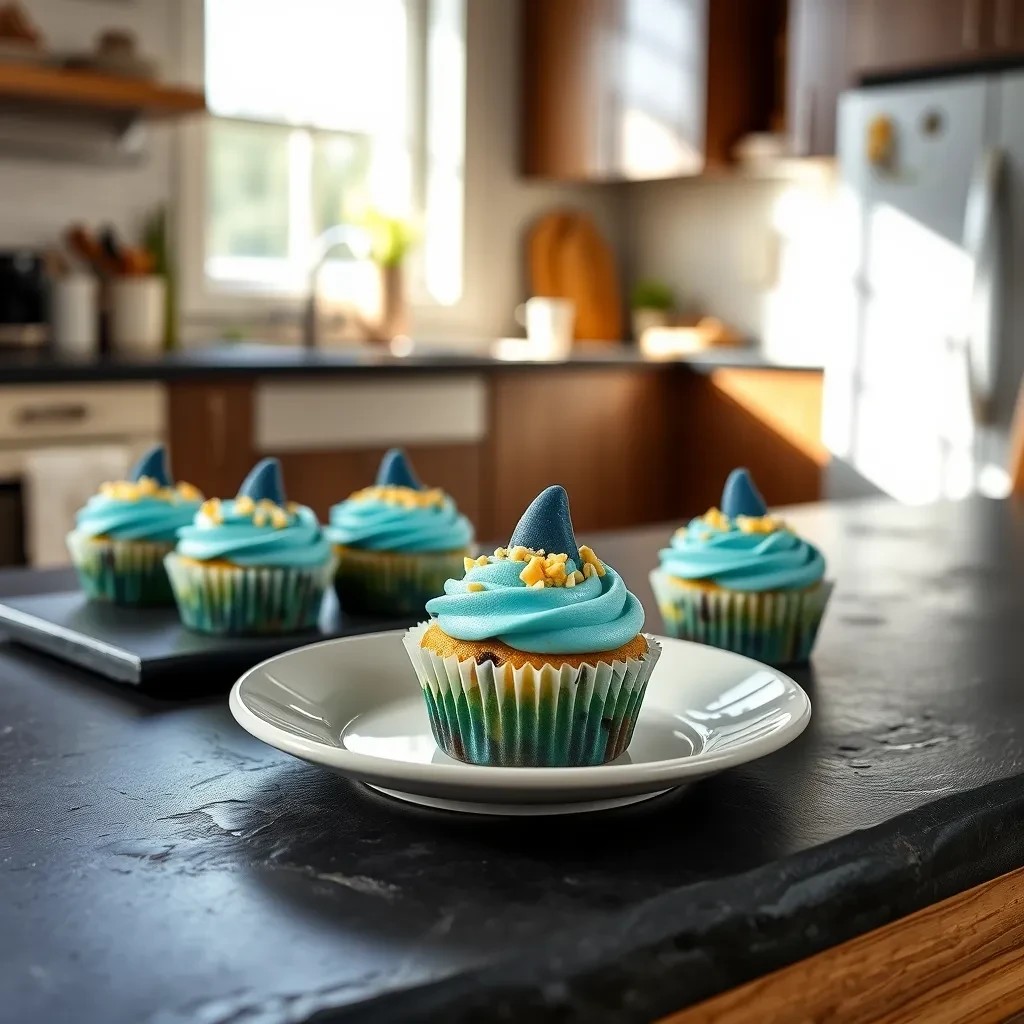 Ocean Blue Shark Cupcakes recipe