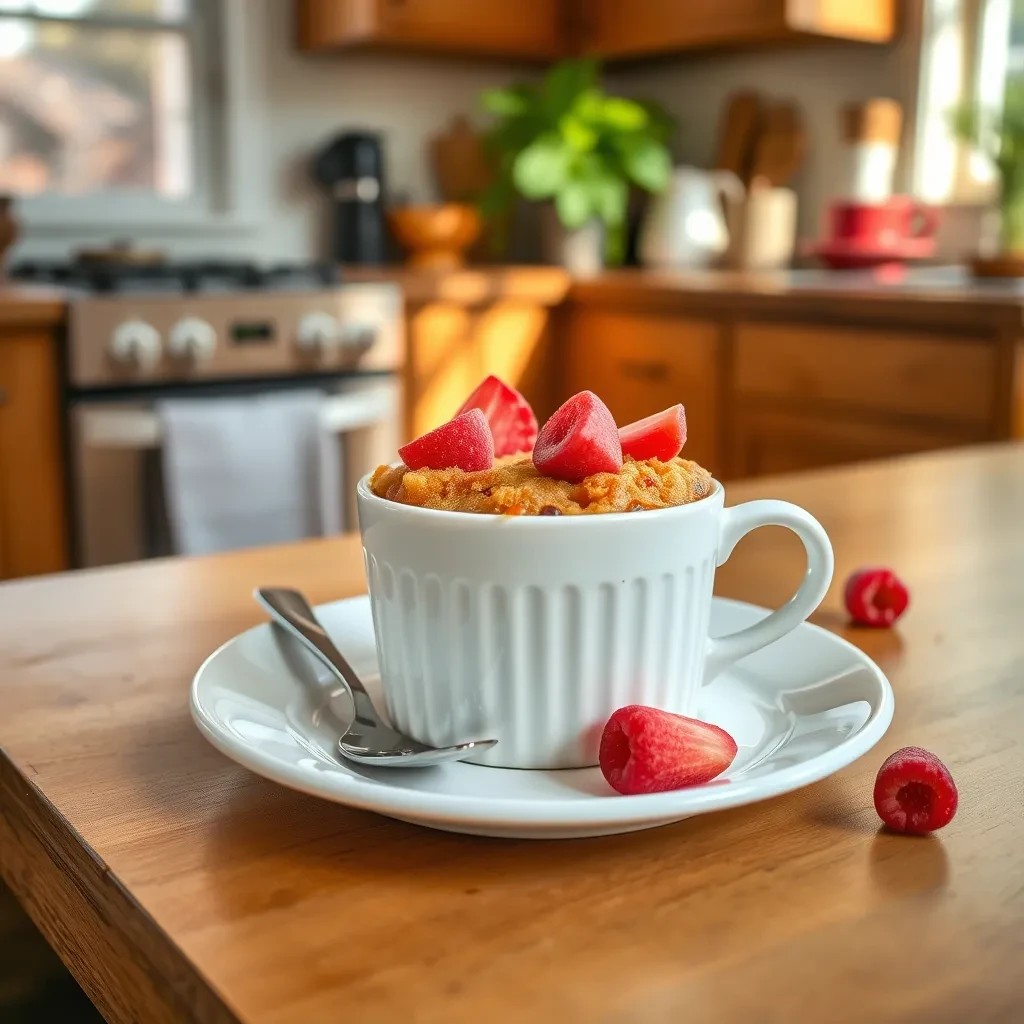 Quick Healthy Rhubarb Mug Cake recipe