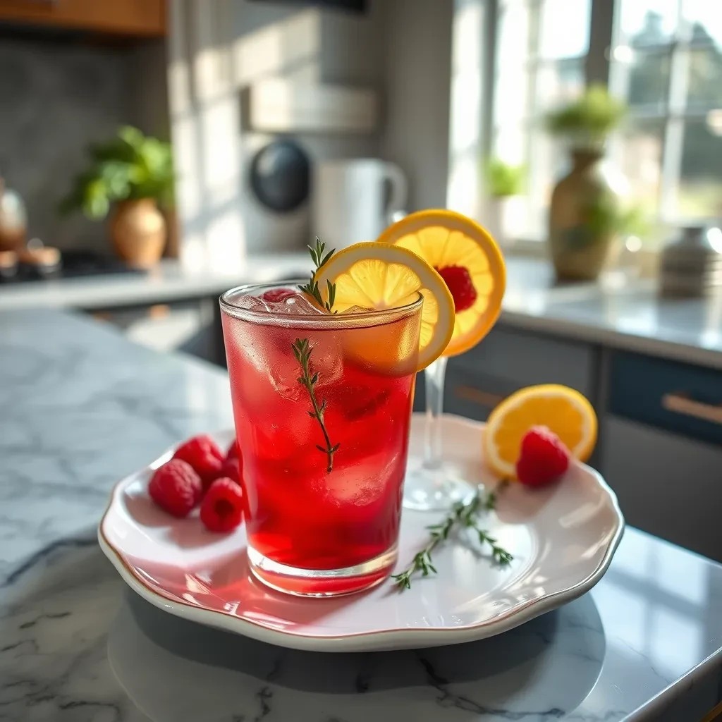 Raspberry Lemon Thyme Vodka Collins recipe