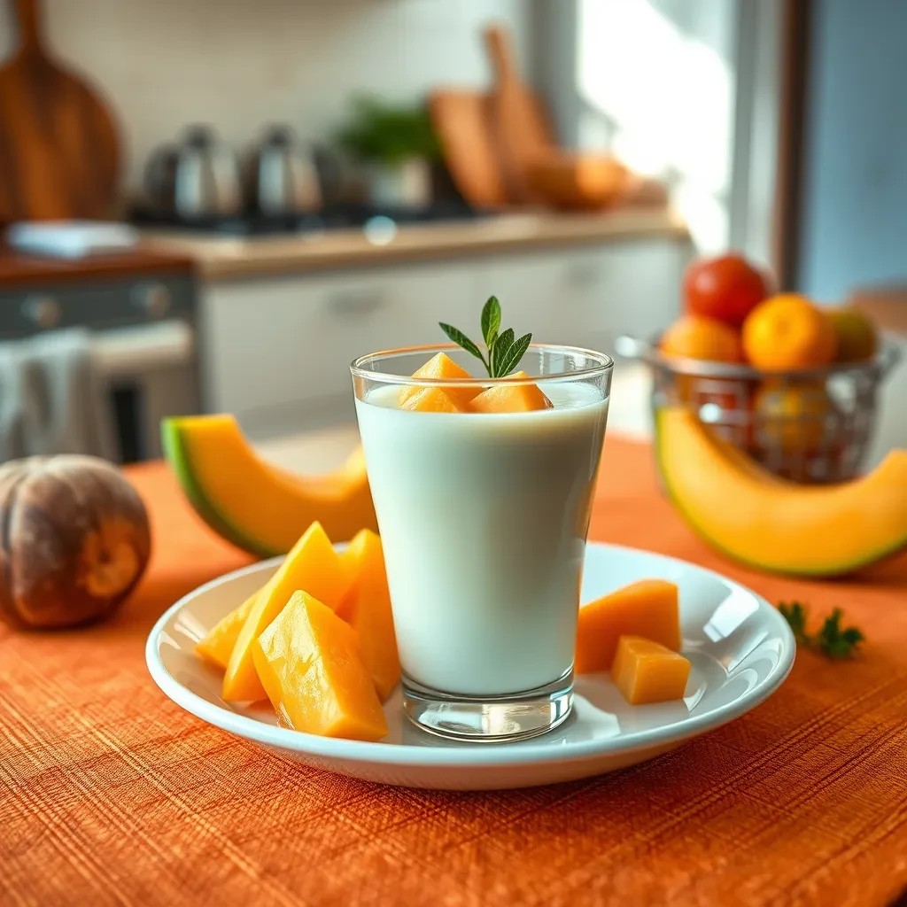 Refreshing Cantaloupe Milk Drink recipe