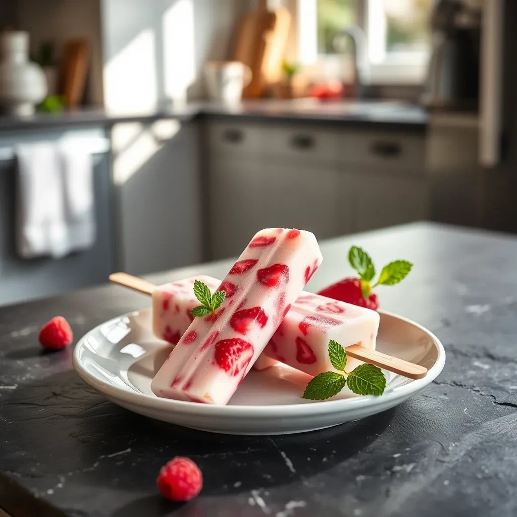 Refreshing Raspberry Yogurt Ice Pops recipe