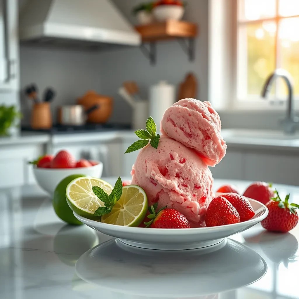 Refreshing Strawberry Lime Sherbet recipe