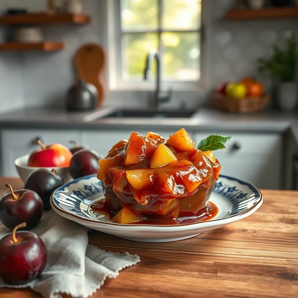 Savory Brown Apple Plum Sauce recipe