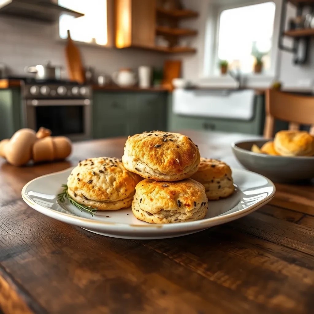 Savory Poppy Seed Onion Biscuits recipe