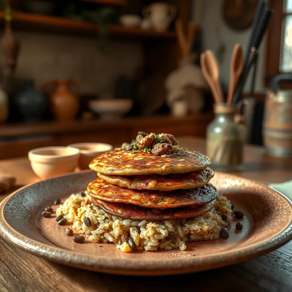 Savory Wild Rice Pancakes recipe