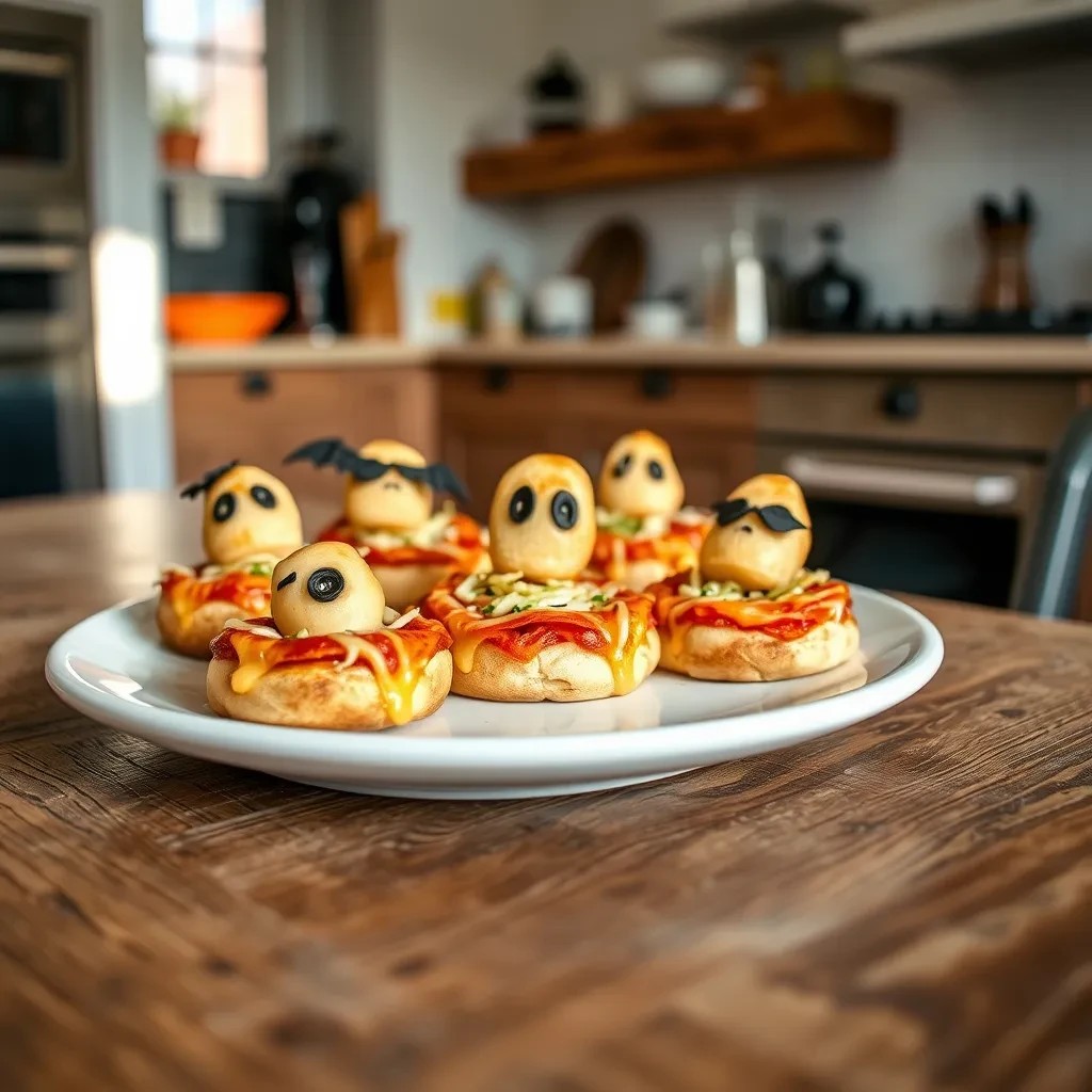 Spooky Mini Pizzas recipe