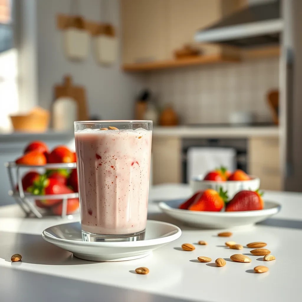 Strawberry Almond Breakfast Shake recipe