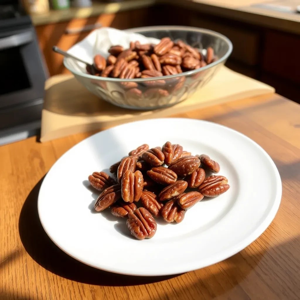 Sweet and Spicy Glazed Pecans recipe