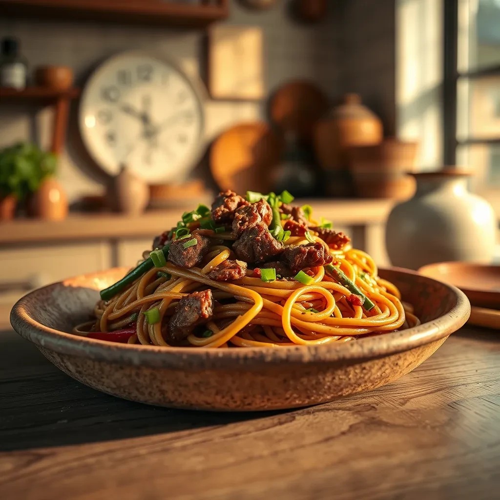 Beef Lo Mein Noodles recipe