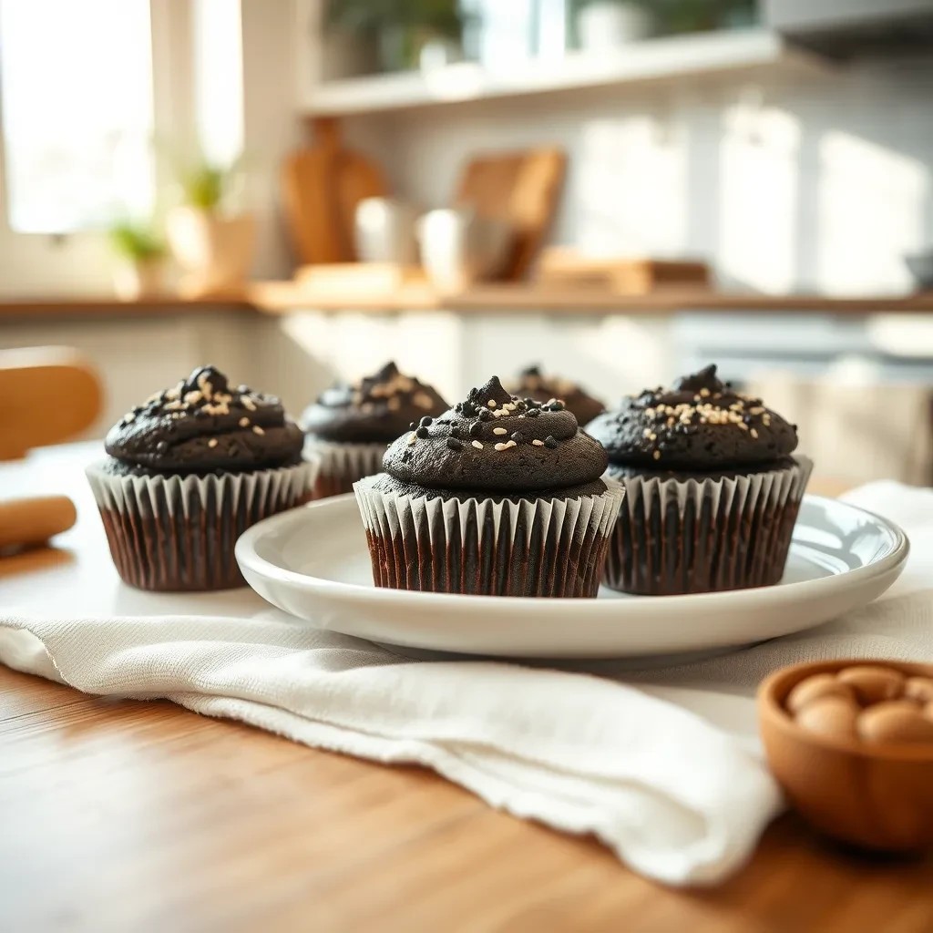 Black Sesame Cupcakes Delight recipe