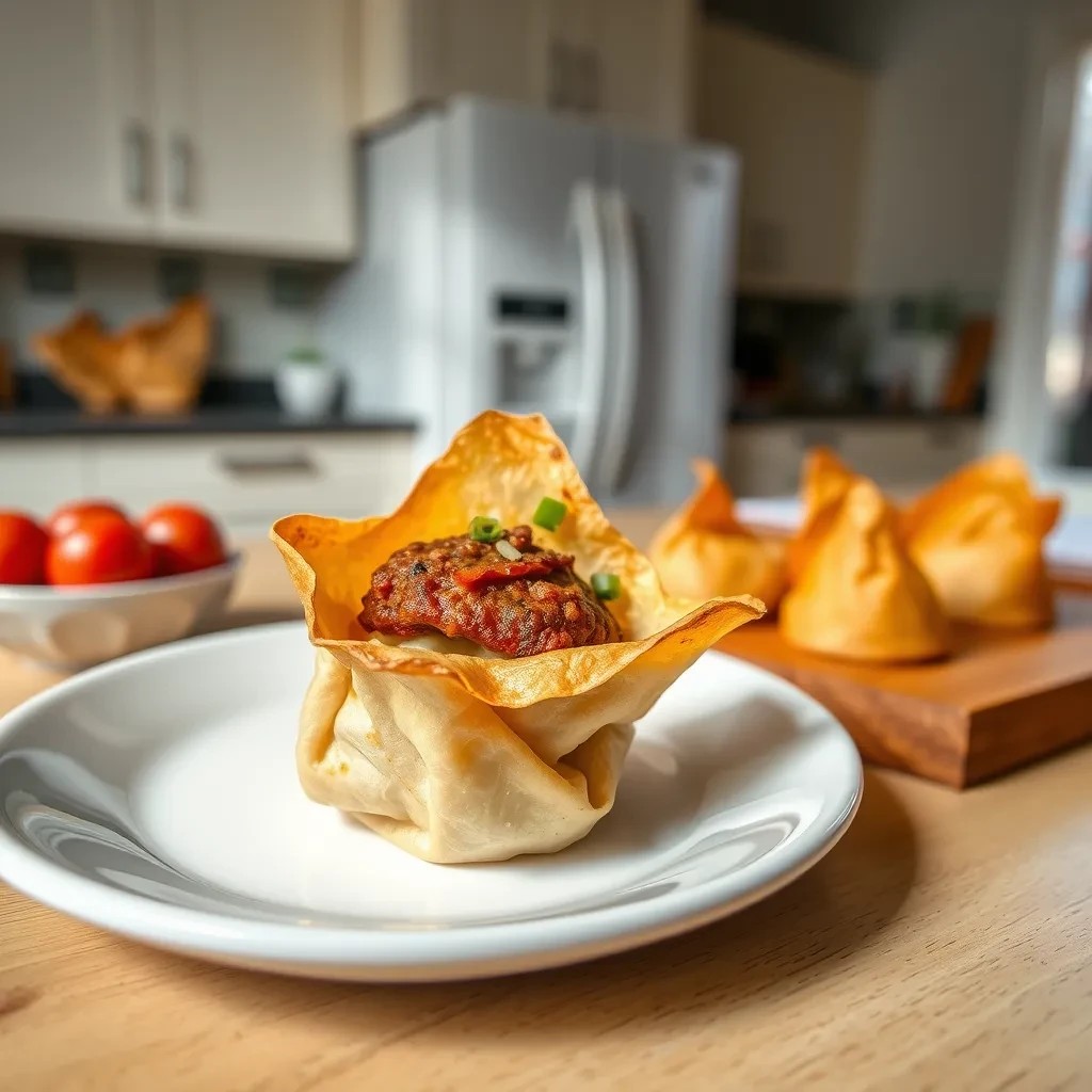 Cheeseburger Wontons Bites recipe