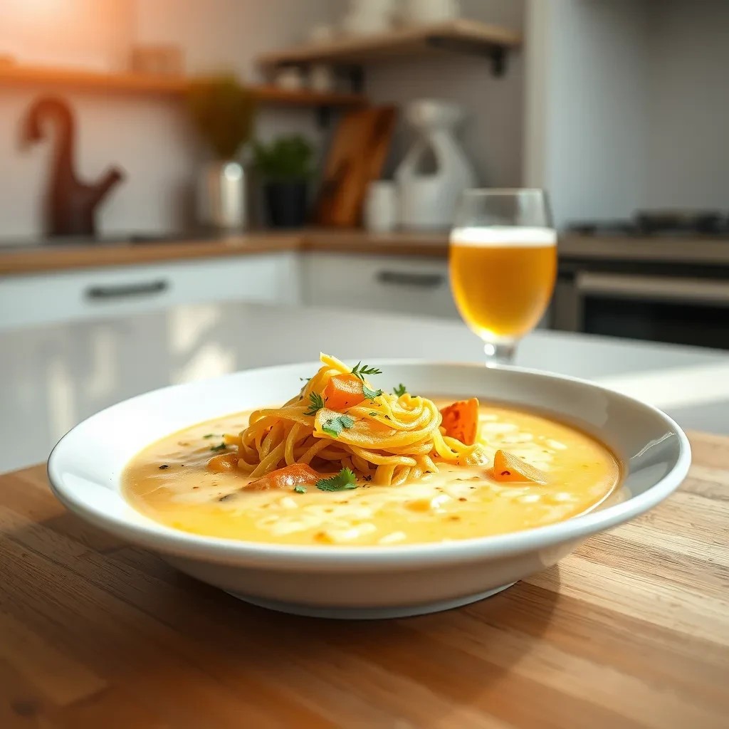 Cheesy Beer Soup Delight recipe