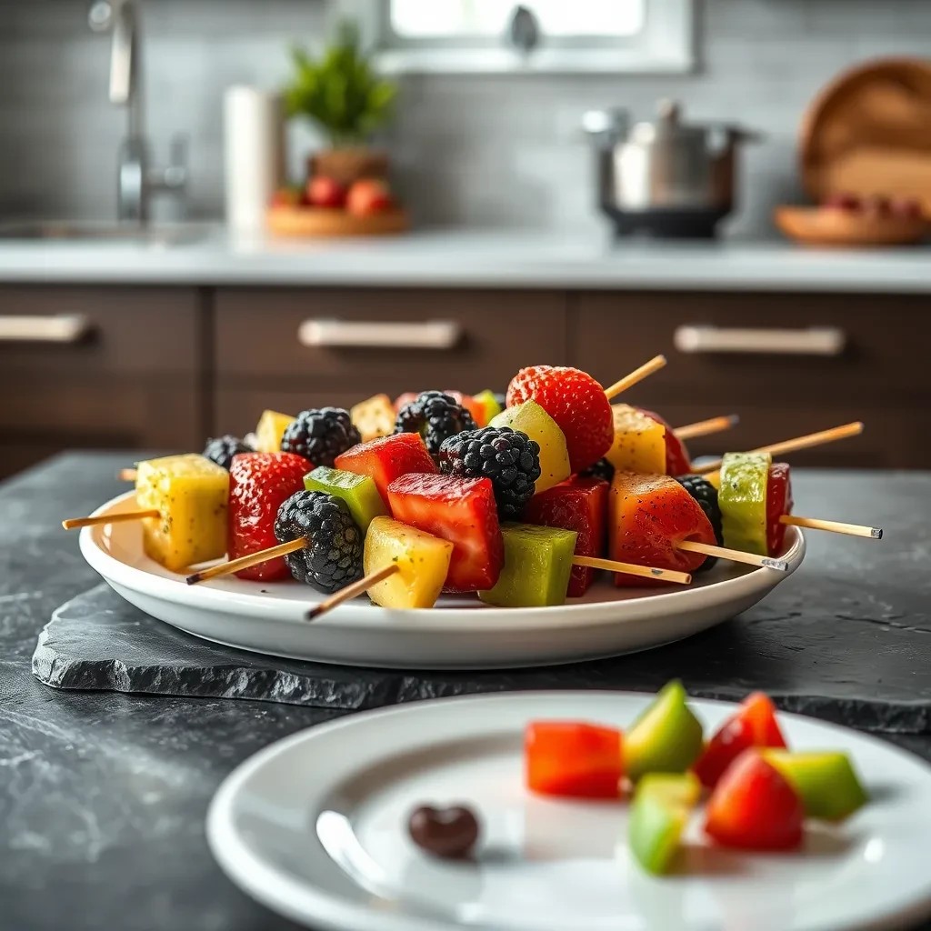 Grinch Fruit Kabobs recipe