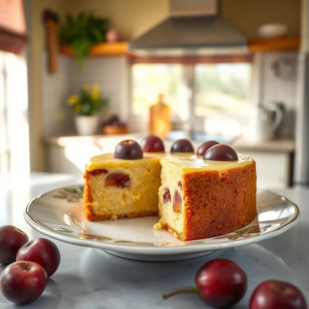 Plum Custard Cake recipe