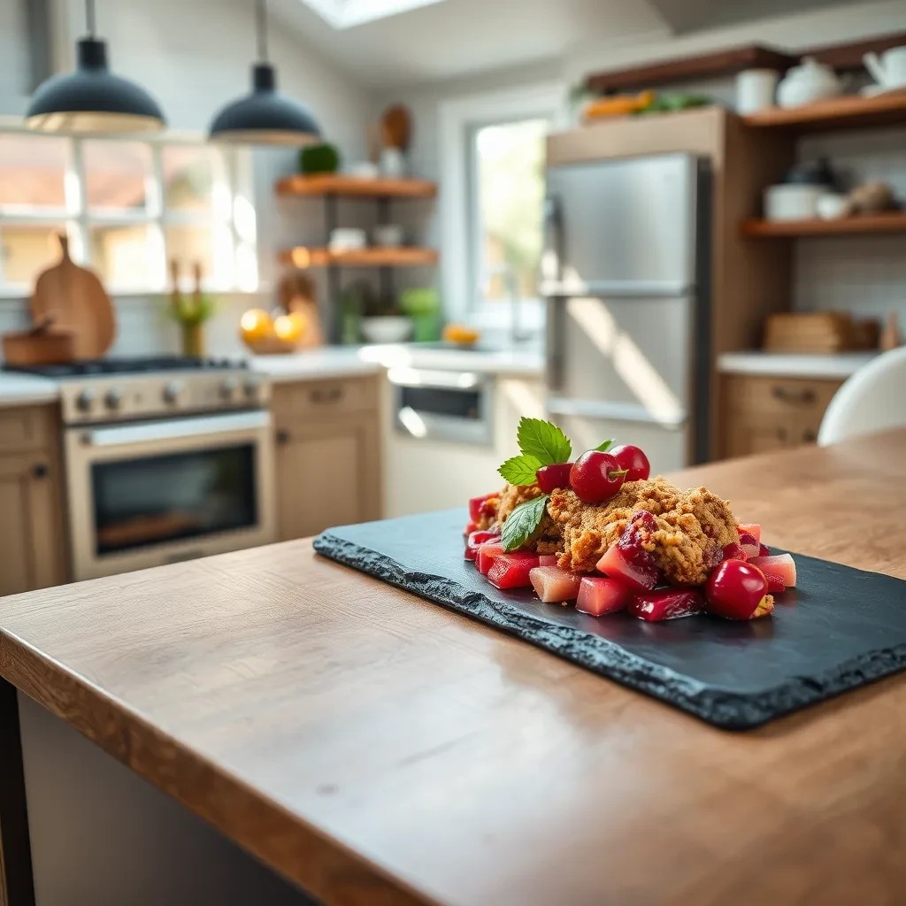 Rhubarb Cherry Crumble recipe