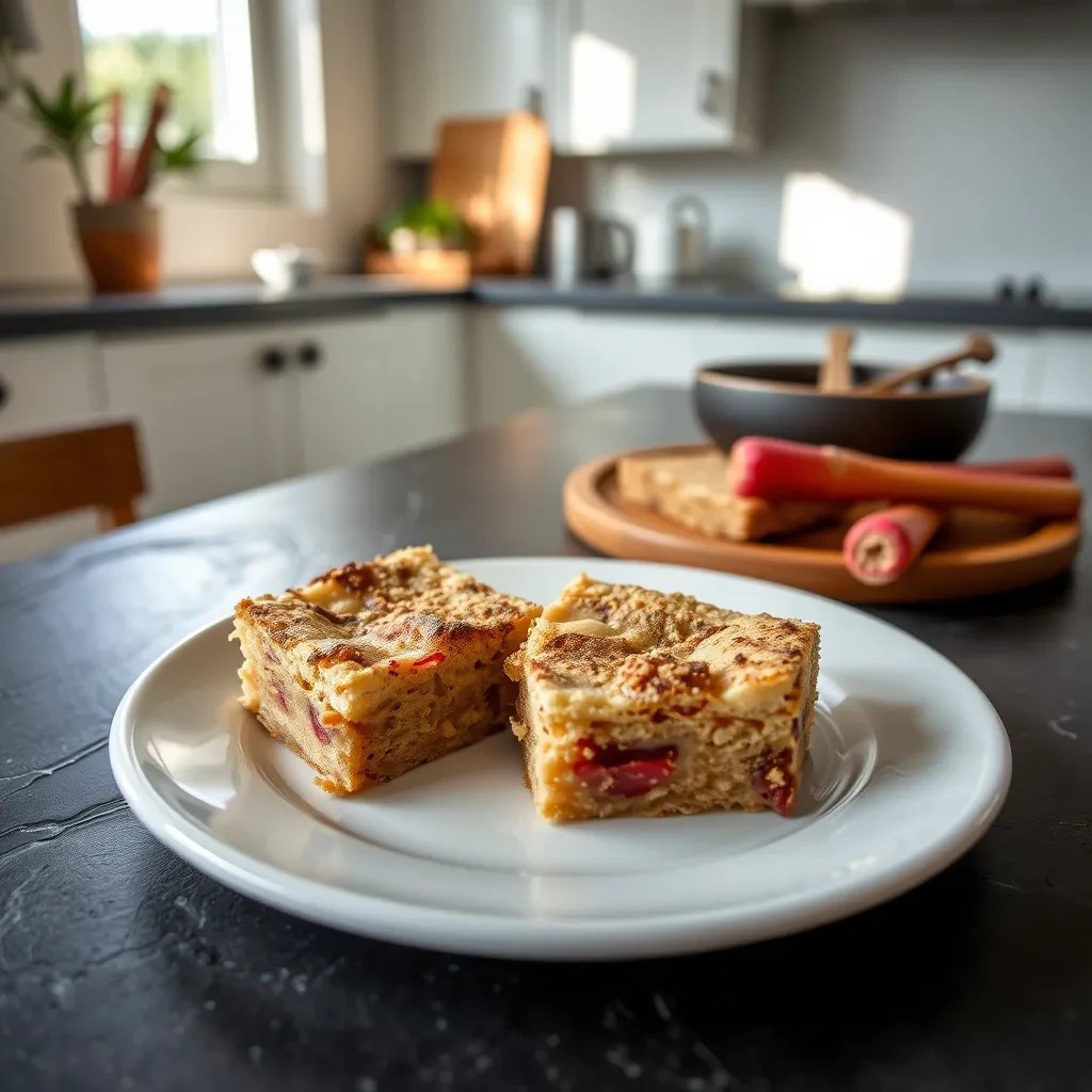 Rhubarb Custard Squares recipe