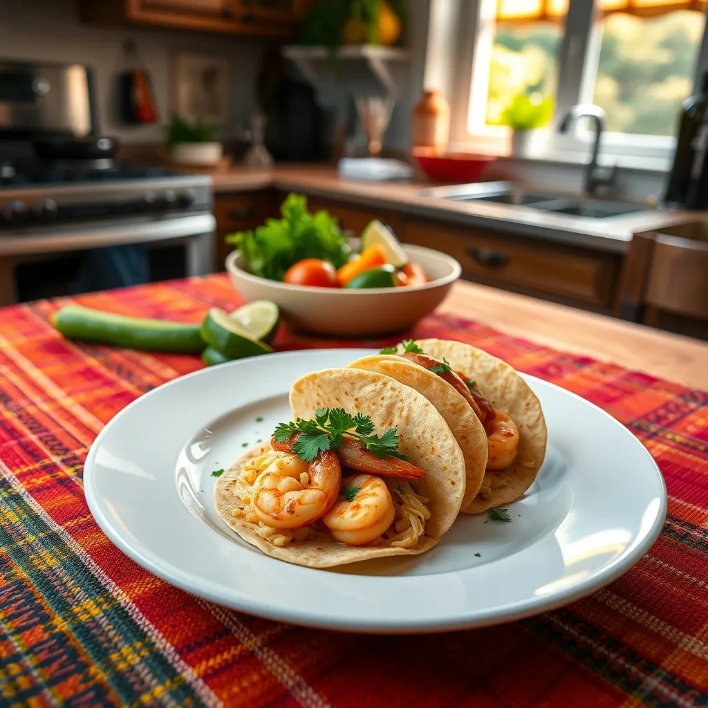 Shrimp Tacos with Quesadilla Twist recipe